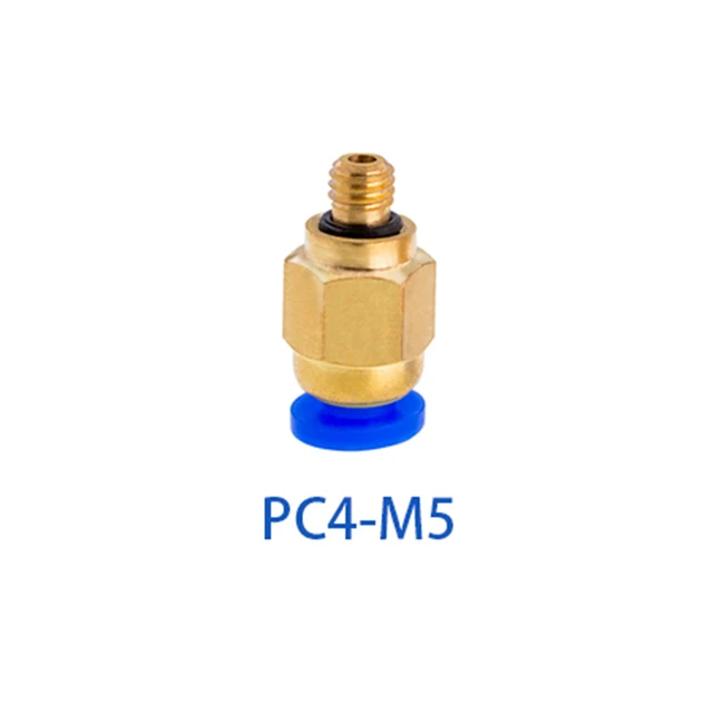Pneumatic Connectors Bowden Extruder J-head Hotend for OD 4mm or 6mm PTFE Tube Quick Coupler j-head Fittings 3D Printer Parts PC4-M5-brass
