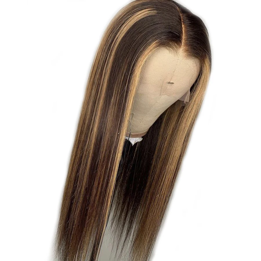 Глубокий часть 13x6 Синтетические волосы на кружеве человеческих волос парики с детскими волосами отбеленные бесклеевой Синтетические волосы на кружеве парики предварител