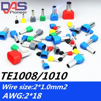 

TE1010 2 X 18 AWG Dual Entry Wire terminal & Bootlace Ferrules terminal For 2 X 1.0mm