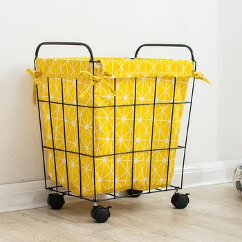 

Strange Rattan Iron Art Northern Europe Dirty Clothes Basket Toilet Dirty Clothes Accept Barrel Balcony Clothes Accept Basket