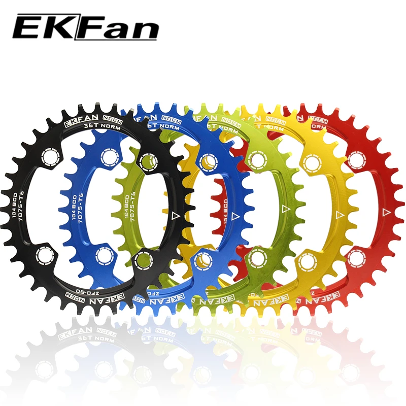 Овальная велосипедная звезда EKFan 104BCD 32T/34T/36T узкая широкая 7075 T6 Звездочка для