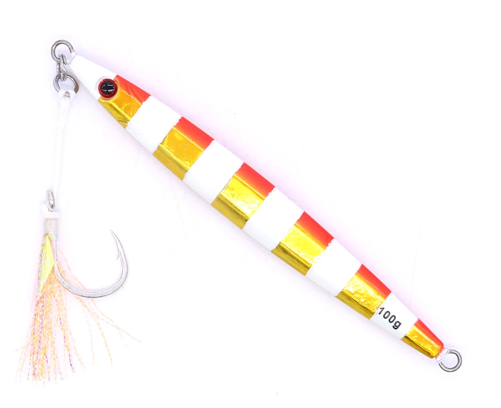 Velocidade da Isca Iscas com Gancho de Pesca Castfun Luminosa Jigging Jig Iscas Isca Artificial Brilho 5pc 100g 160g 200g 6 isca luminosa jigging iscas com gancho de