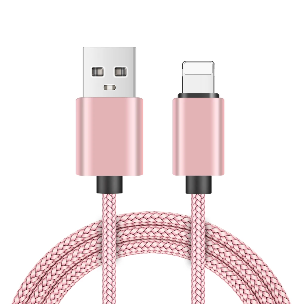 Высокое качество Быстрая зарядка для lightning micro type c usb кабель передачи данных для телефона планшета ручной работы 3 м анти электричество - Цвет: Rose Gold