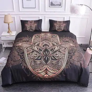 

Bohemian Style Palm Flower Home Bedding Sets Duvet Comforter Cover Living Room Furniture Bed Linens Euro King Queen Size
