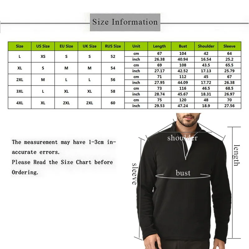 PUIMENTIUA Men Overcoat Autumn Winter Thermal Fleece Jacket Outdoor Windproof Camping Hiking Hunting Half Zip Fleece Top Jacket