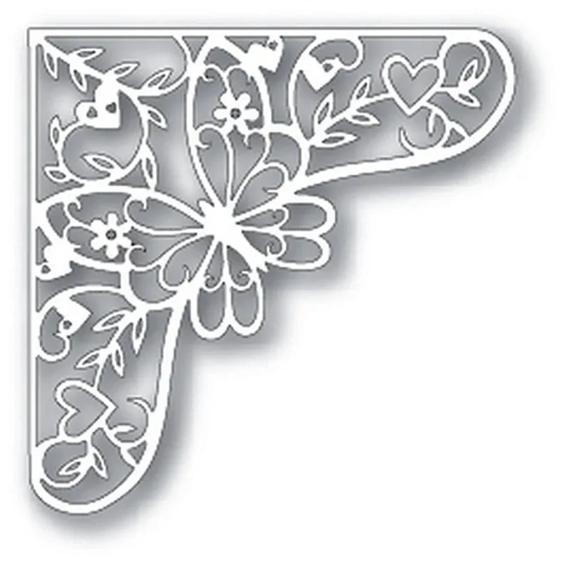 2021 Butterfly Corner Metal Cutting Muore Per Scrapbooking Steel Craft Fustellato Goffratura Carta Album Stencil