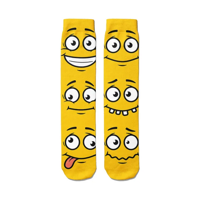 Sell Well Funny Expression Printed Women Socks Fashion Cute Cotton Long Socks Harajuku Christmas Warm Middle Tube Socks Female Style17