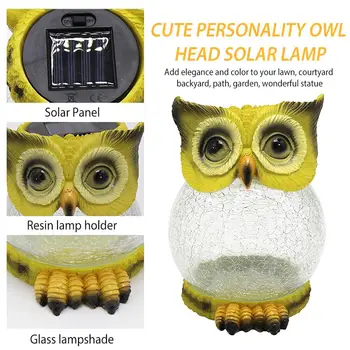 

LED Solar Light Owl Shape Solar-Powered Tree Lights Lawn Lamp Warm White LED Lamp Waterproof IP65 For Outdoors Garden