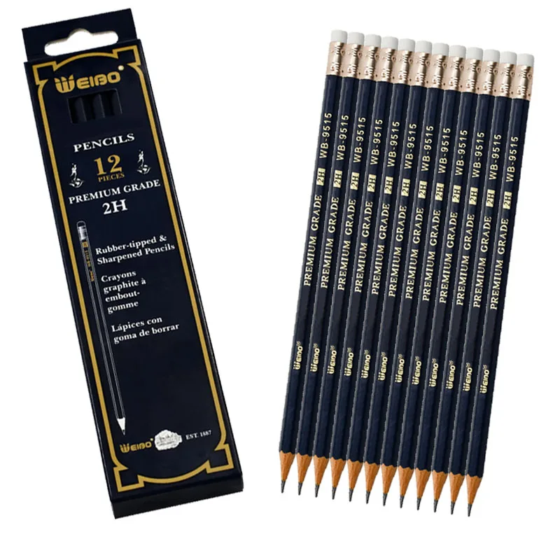 12 Pencils/box quality wood Personality pencil  eraser safety environmental protection HB Pencil Students office School supplies 40pcs 20pairs x 5mm brown and gold color environmental protection plastic safety eyes