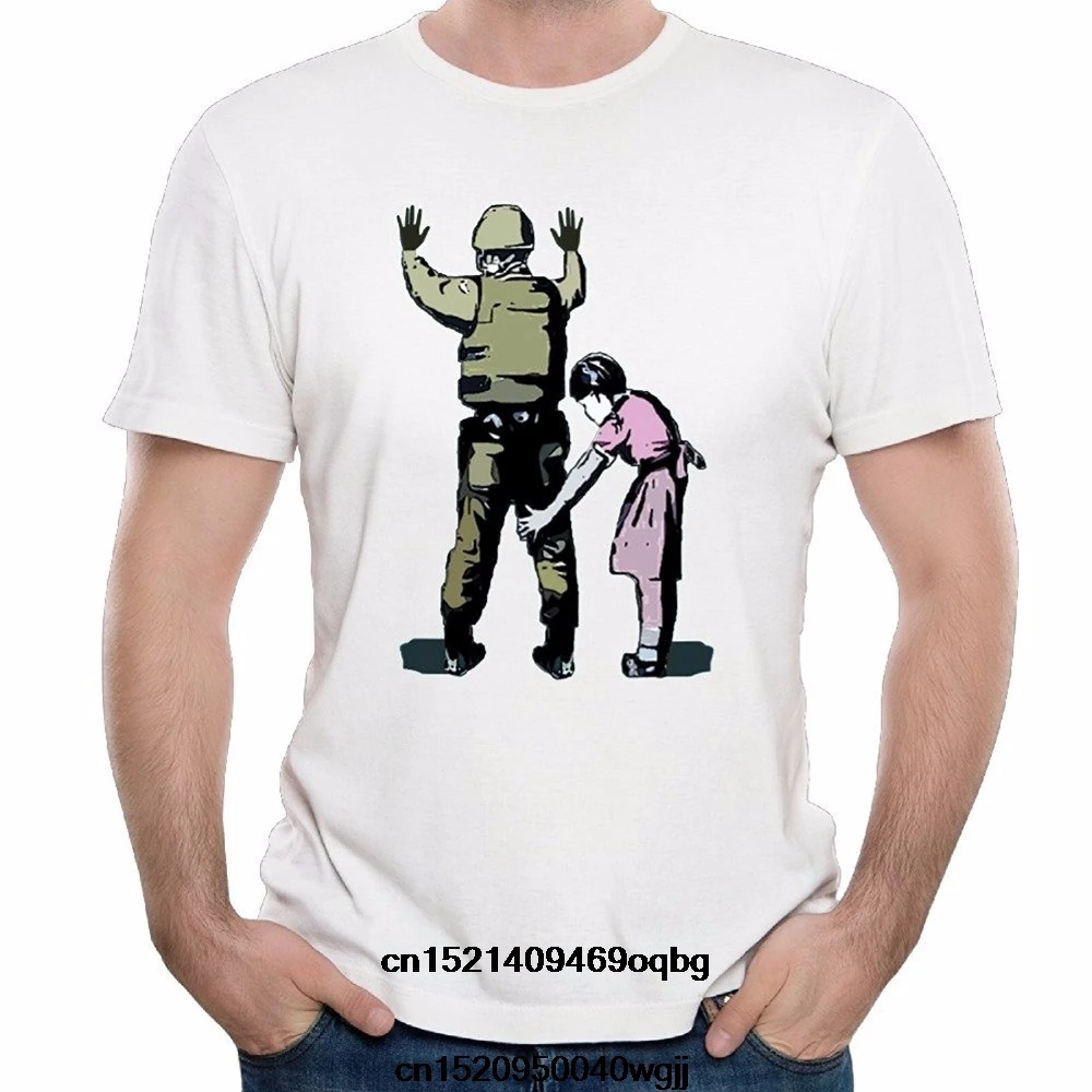 Весна лето футболки с коротким рукавом Banksy Soldier поиск фото мужские модные Slim Fit