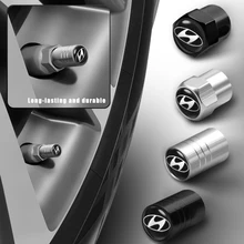 Emblema do carro 4 pçs 3d de metal roda pneu válvula caule tampas capa para hyundai i10 i30 i20 sonata acento tucson elantra acessórios