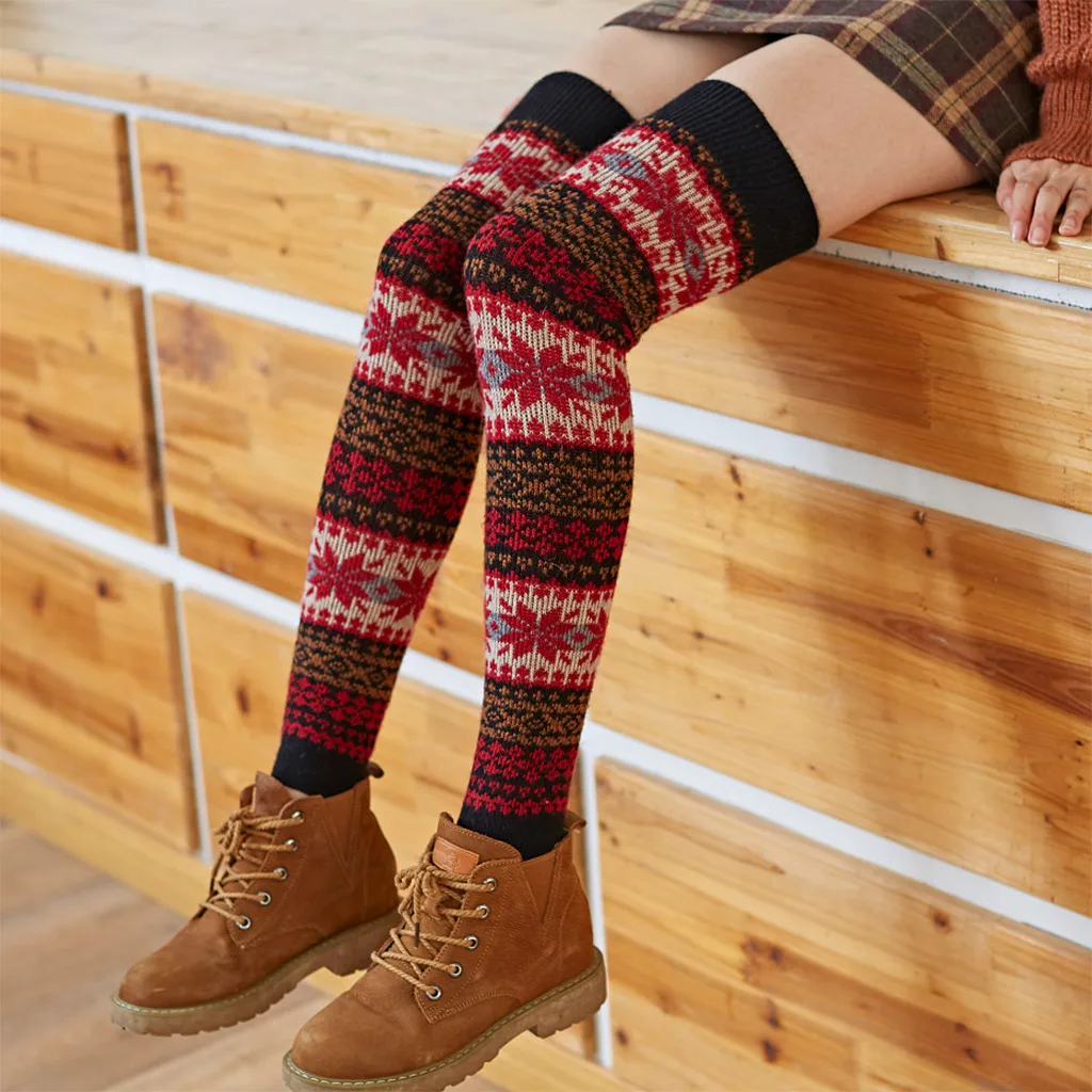 Женские носки, calcetines, для девушек, женщин, до бедра, выше колена, Длинные однотонные чулки, теплые skarpetki