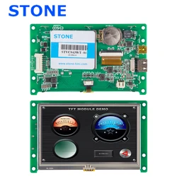 4.3 Polegada hmi display lcd com driver + controlador + desenvolver software rs485 rs232 ttl uart interface STVC043WT 01