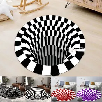 

Home Bedroom Floor Mat 3D Stereo Vision Carpet Anti-Skid Round Carpet Floor Mat For Living Room Household Decoratiion Supply