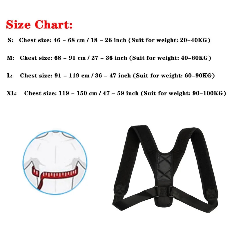 Brace Support Belt Adjustable Back Posture Corrector Clavicle Spine Back Shoulder Trainer Lumbar Posture Correction Body Shaping