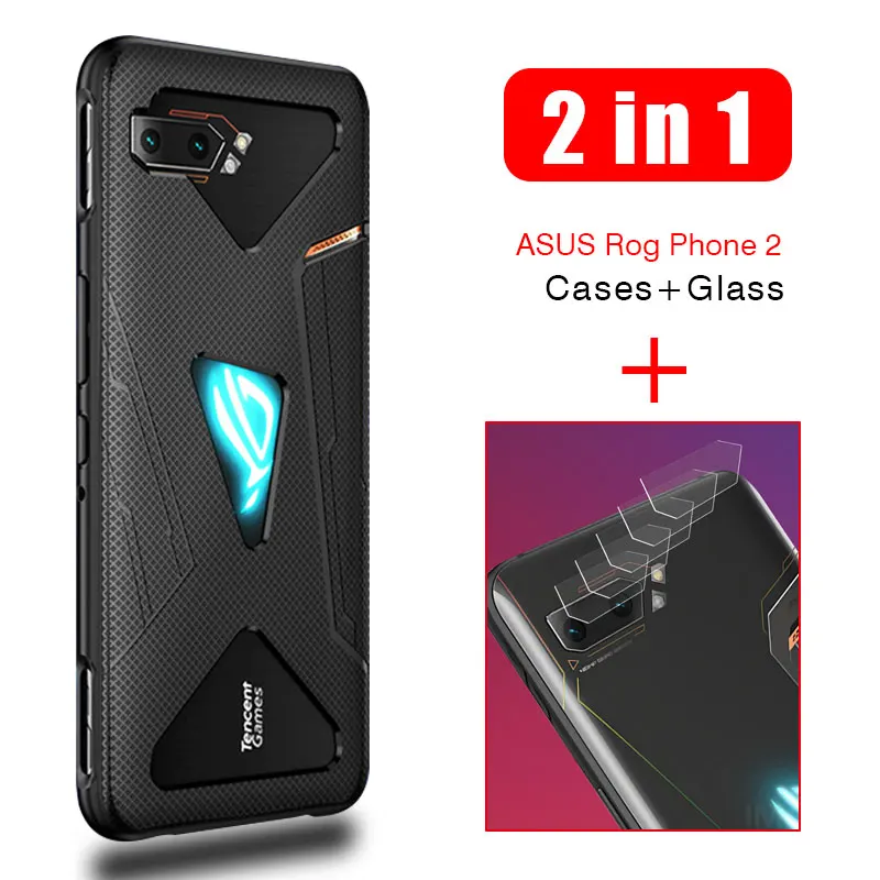 2 в 1: чехол + Стекло для ASUS Rog Phone Камера объектив на телефон II защитный крышка s |