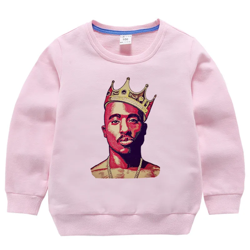 Детские хлопковые толстовки с капюшоном в стиле хип хоп принтом 2pac хлопковый