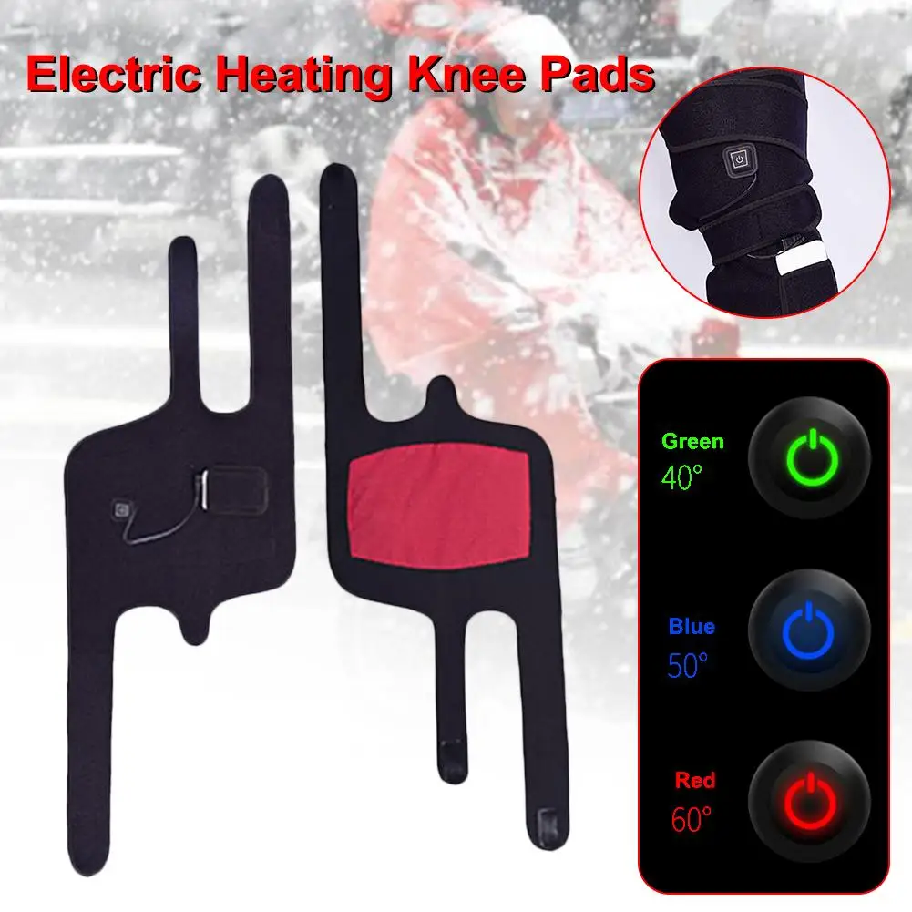 

Heated Knee Pad Warm Keeping Three Gears Temperature Adjustment 360 Warp Heating Knee Brace For Cycling Skiing Camping In Winter