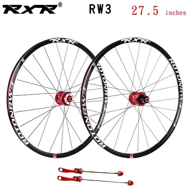 

RXR 27.5'' 24Holes rw3 Disc Brake Mountain Bike Wheels QR hubs MTB Bicycle 7/11 Speed Alloy Wheelset front 2 rear 5 bearings