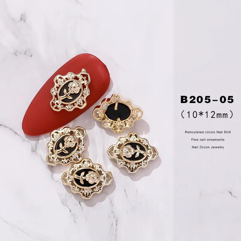 B205-05 5 шт Цветочная жемчужная кисточка, цепочка, подвеска, металлический циркон, украшения для дизайна ногтей, украшения для ногтей, хрустальные маникюрные циркониевые алмазные подвески - Цвет: B205-05