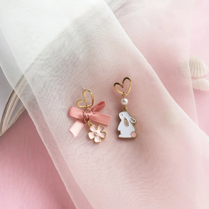 Kawaii Rabbit Cherry Blossom Earrings - Limited Edition