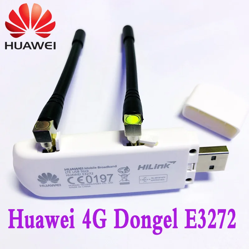 Unlocked Huawei E3272 4G LTE USB Dongle new Wifi 150Mbps 4G LTE modem dongle USB stick data card PK e8372+ 2PSC antenna