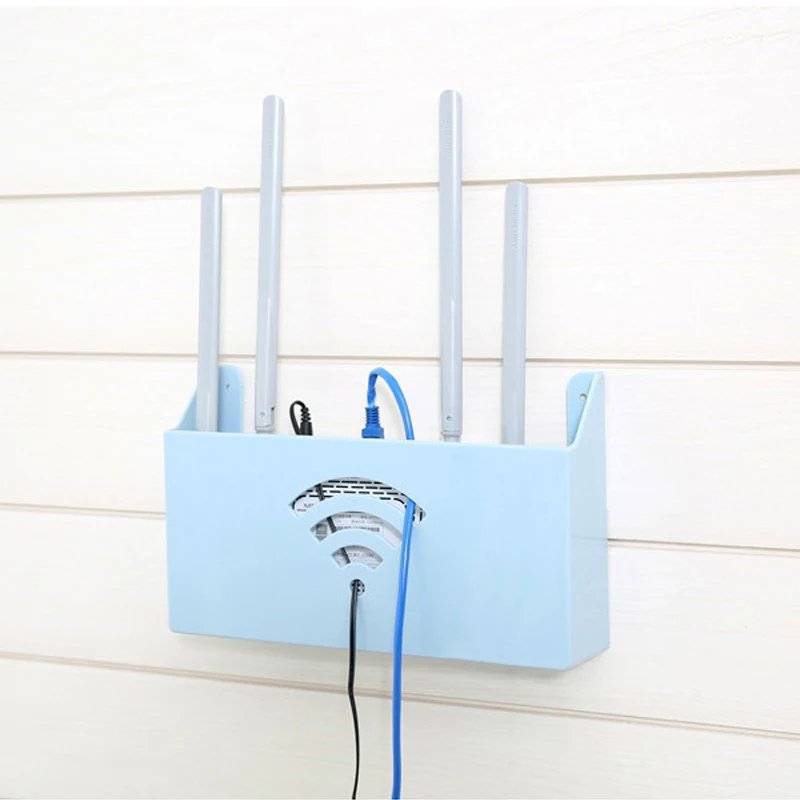 

Wifi Router Storage Boxes Home Hanging Decor Cable Power Plug Wire Storage Case Organizers Protection Box Wall Mounted Rack