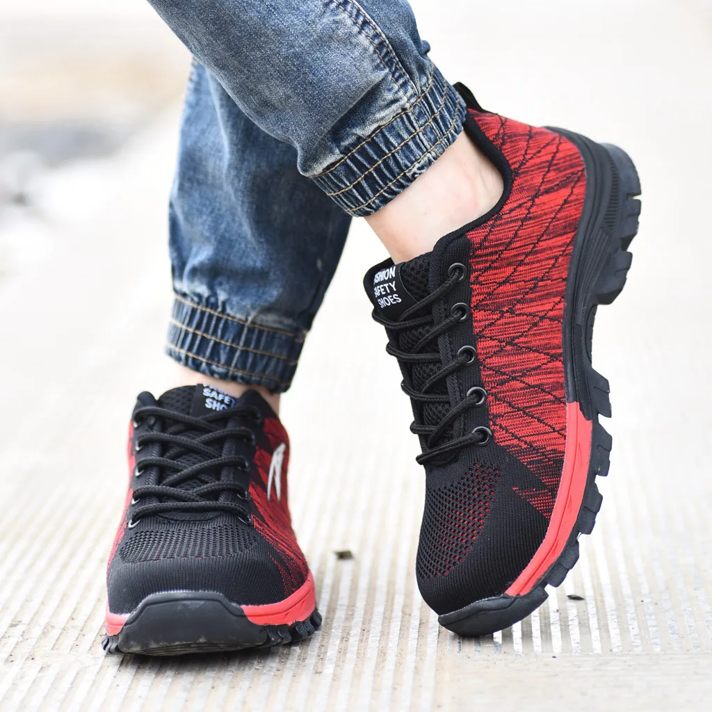 Популярные рабочие ботинки унисекс; обувь со стальным носком; дышащие рабочие ботинки; защитная обувь для работы с прокалыванием; мужские и женские повседневные кроссовки