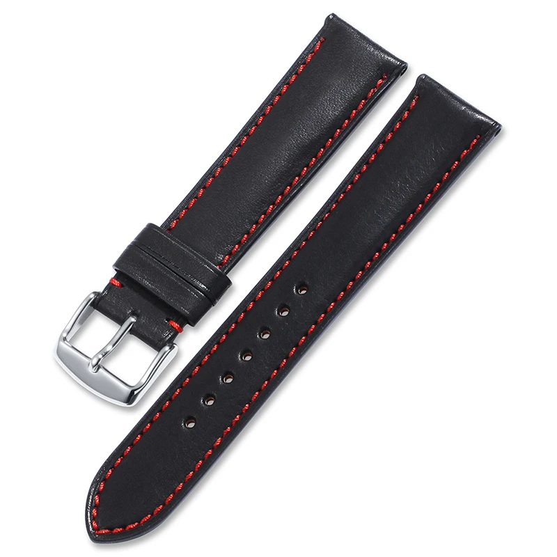 Black-red thread Ремешок для часов iprap 16 18 20 22 24 мм для женщин и мужчин быстрый выпуск для samsung gear S3 подлинные кожаные старинные часы ремешок - Цвет ремешка: Black-red thread