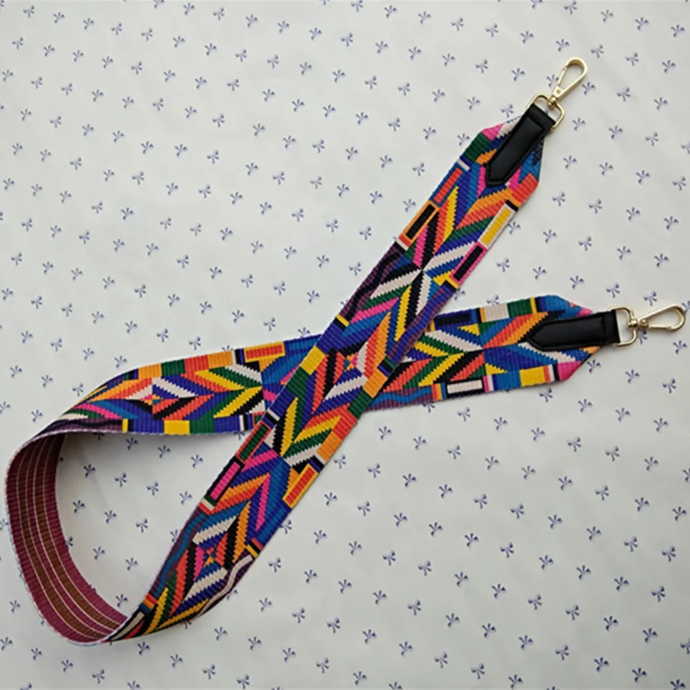 Seven color Fabala ремни RFID Блокировка не регулируемая сумка на плечо ремень Кроссбоди Лента Замена этнический стиль широкие части сумка аксессуар - Цвет: Seven color
