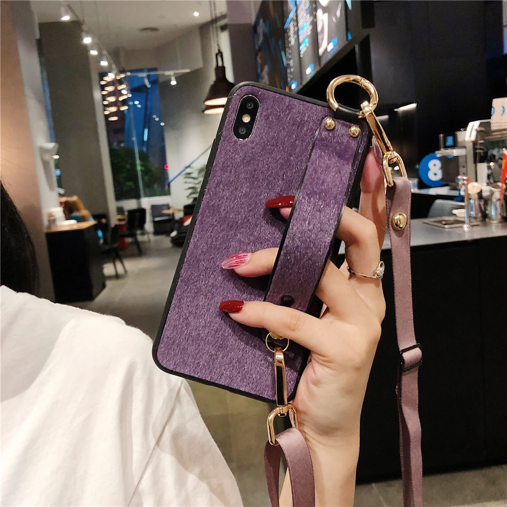 Для iPhone 11 Pro Max XR Xs 6 7 8 Plus, модный тканевый ремешок через плечо, чехол-подставка для iPhone 11 X, зимний тканевый чехол