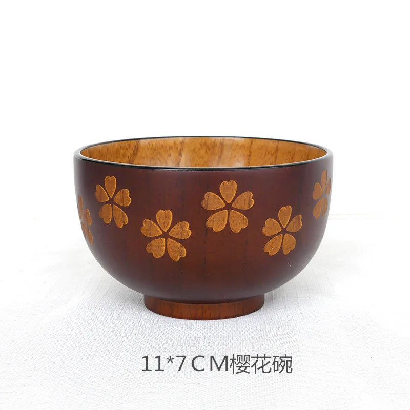 11X7CM4 Японский стиль jujube деревянная чаша Бытовая Большая деревянная чаша набор детей есть десерт чаша вся супер большая посуда - Цвет: 11X7CM4