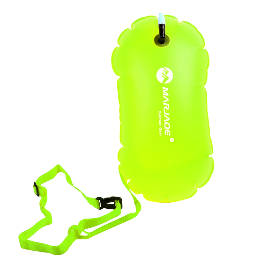 Highly Visible Waterproof PVC Swim Buoy Tow Float Air Bag Inflatable Swimming Bag with Safety Float Waist Belt