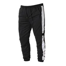 Черные летние мужские брюки Полосатые Ремни уличная Спортивные Брюки повседневные стрейч мужские брюки джоггеры Pantalon Homme Masculina брюки