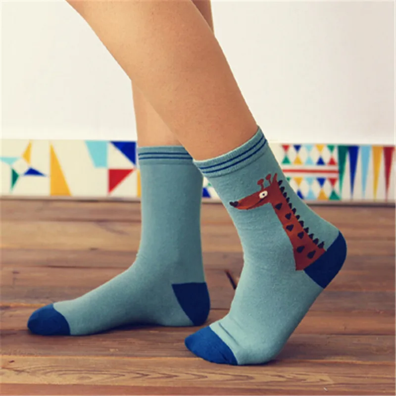 blue deer Новое поступление, Caramella, мужские, женские, с рисунком лисы, носки, повседневные, милые, harajuku, уличные, повседневные, забавные, японские, корейские, новинка - Цвет: blue deer