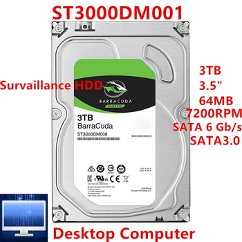 

New HDD For Seagate Brand BarraCuda 3TB 3.5" SATA 6 Gb/s 64MB 7200RPM For Internal Hard Disk For Desktop HDD For ST3000DM001