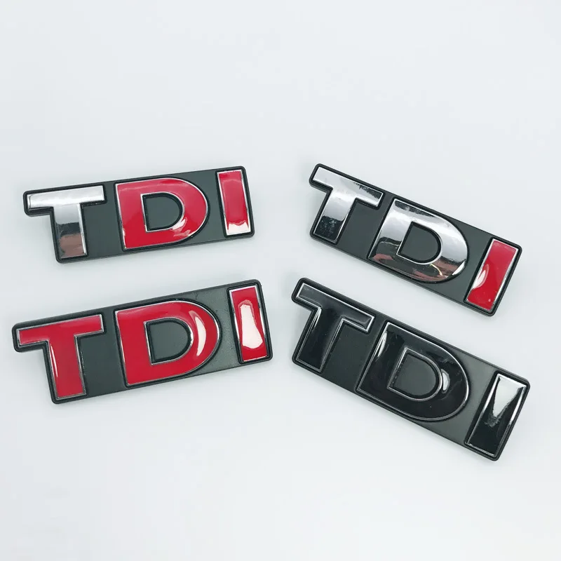Хромированные красные буквы T D I TDI модификация эмблемы значки эмблема значок для Volkswagen Golf Polo MAGOTAN Passat Scirocco