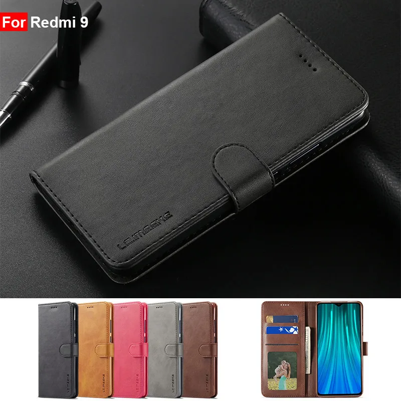 

Leather Vintage Phone Case For Xiaomi Redmi 9 9A 9C Case Flip 360 Magnetic Wallet Cover On Redmi Note 9 9pro 9s card Cases