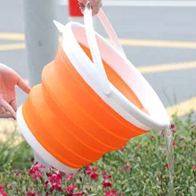 Seau pliant en Silicone de 1,5 l – 10l, pour la pêche, lavage de voiture, rond, carré, pour salle de camping