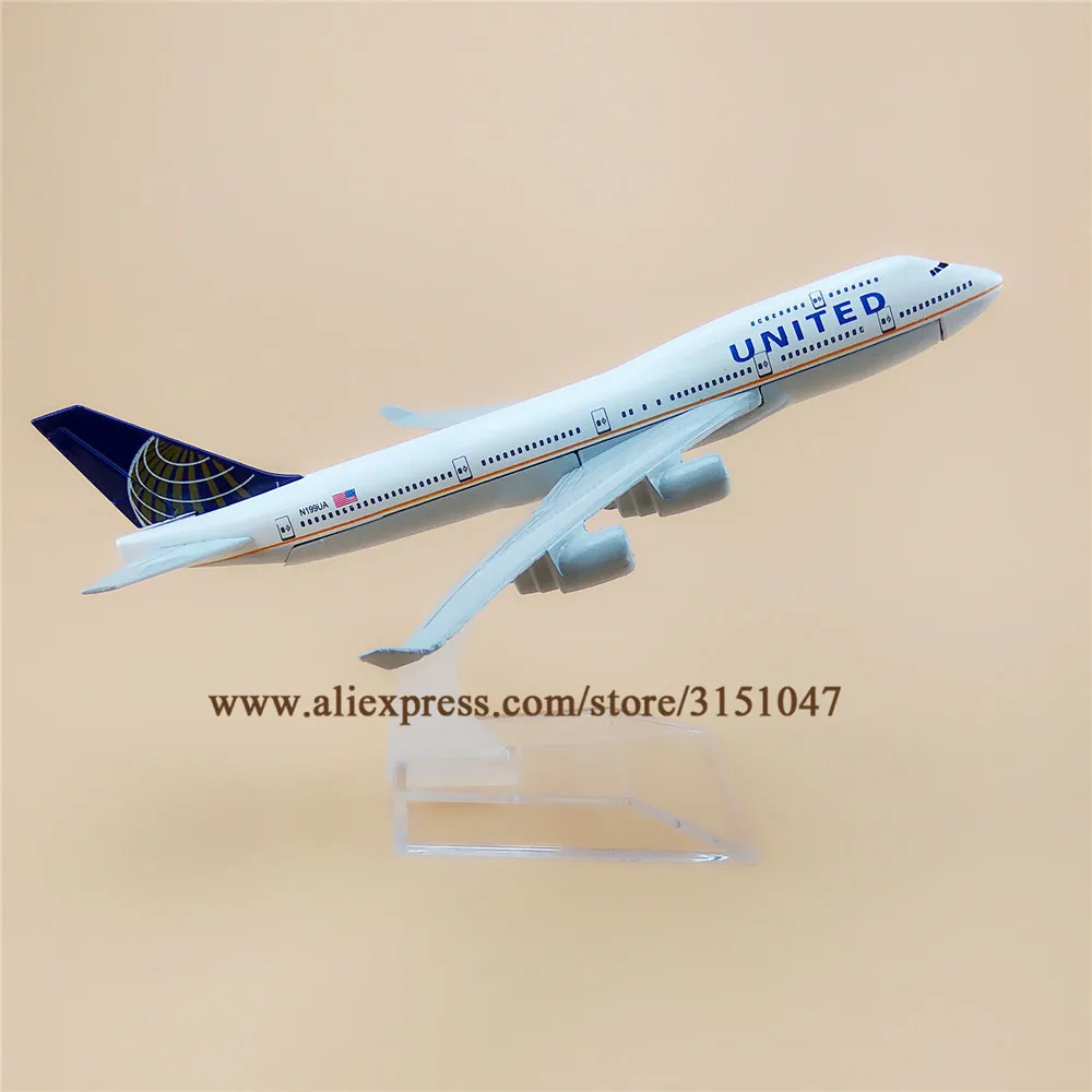 16 см модель самолета Air American United Боинг 747 летательного аппарата из металлического