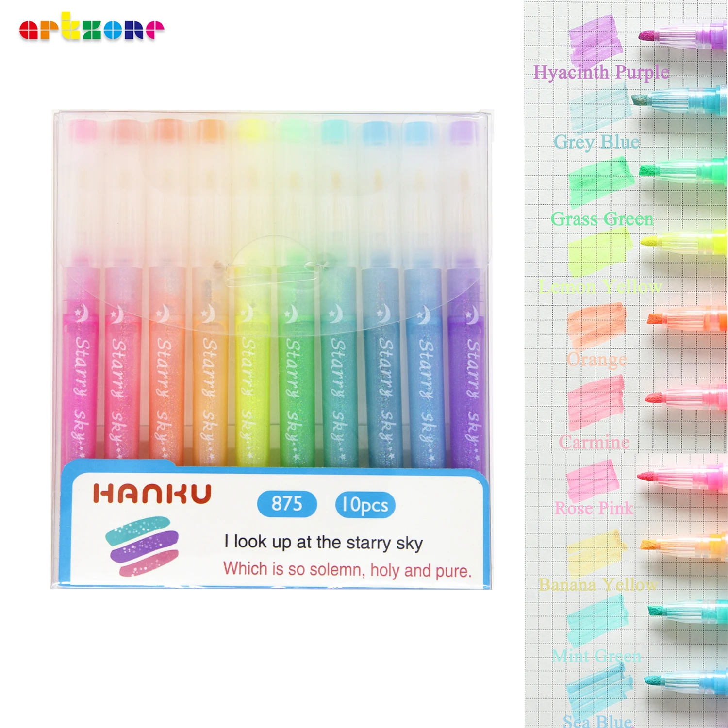 24Pcs Painting Set Glitter Highlighter Markers Pen Pastel Drawing