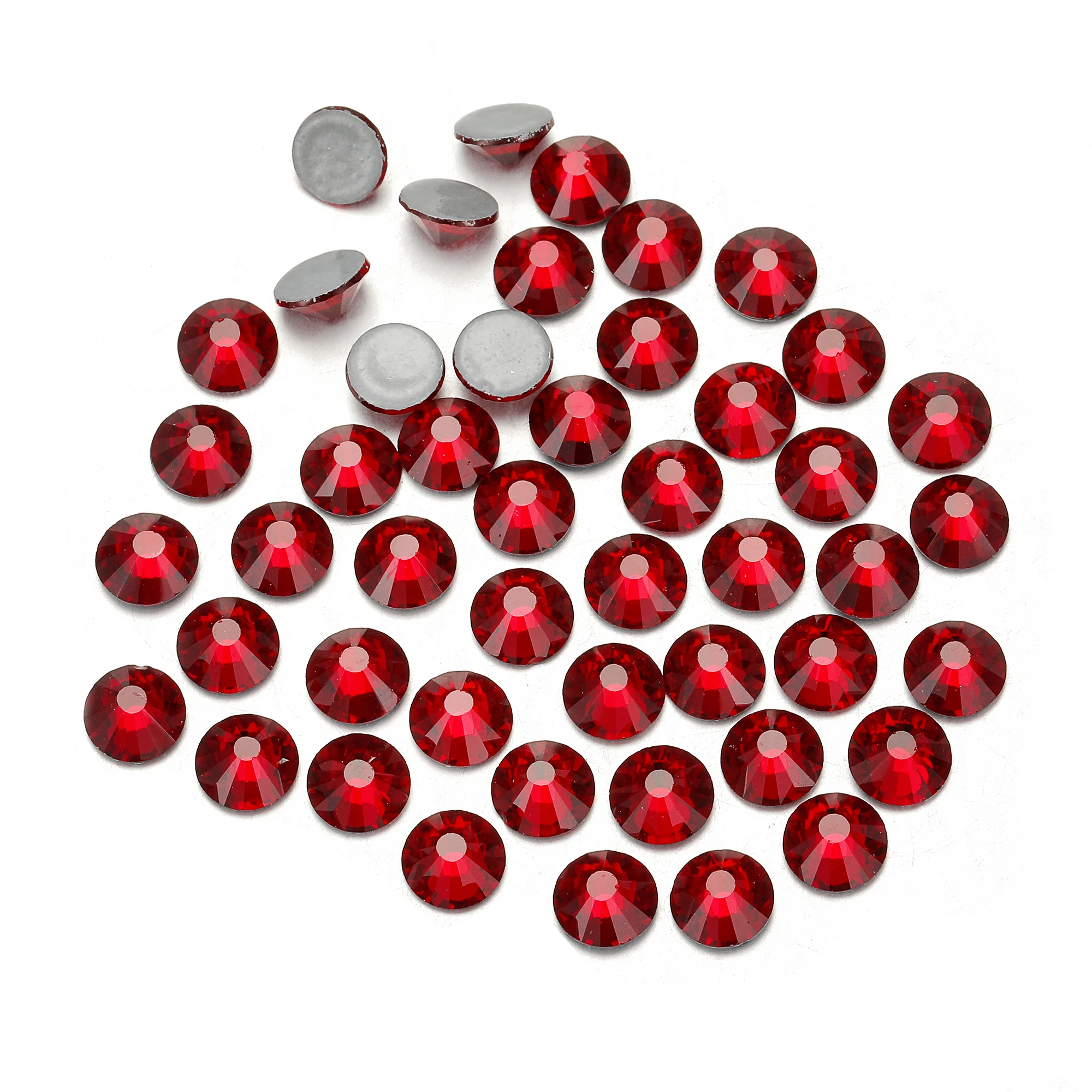 AAAAA Clear AB Red Mix Colors Crystal Hot Fix Rhinestone Glass Strass Hotfix  Iron On Rhinestones For Fabric Garment