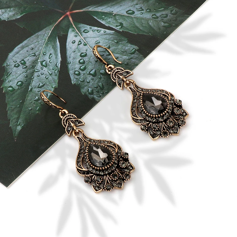Dangle Earrings Drop Earrings Crystal Earrings Bridal For Women Antique Gold Color Beach Party