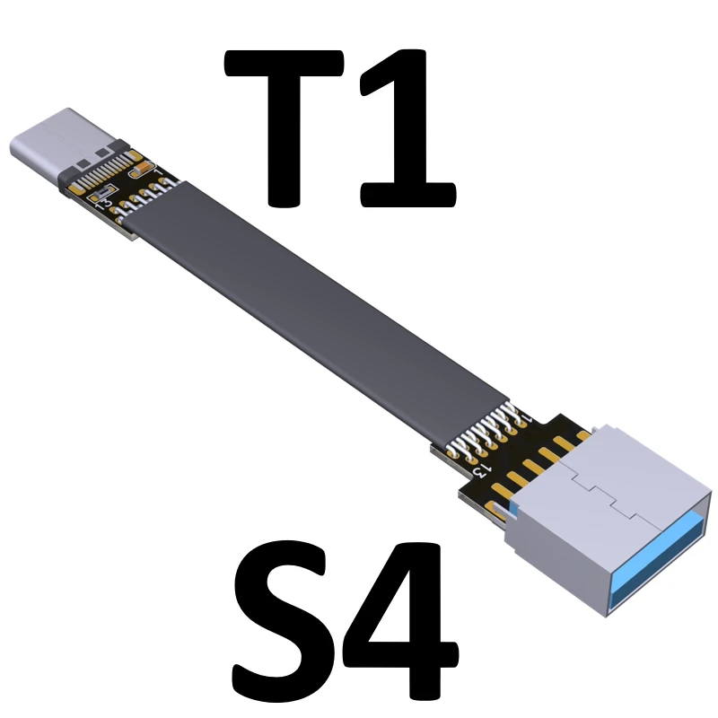 USB Type-C 리본 케이블 플랫 EMI 차폐 FPC 케이블 USB 3.0 유형 C 90도 각도 커넥터 위쪽 5cm-3m USB 3.1