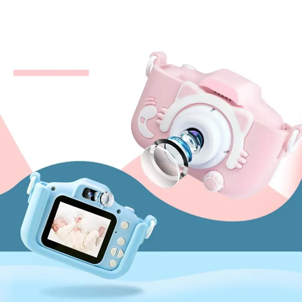 Мультяшная анти-осенняя мини-камера для детей, фронтальная и задняя двойная цифровая маленькая зеркальная камера, мультяшная Милая камера, игрушки
