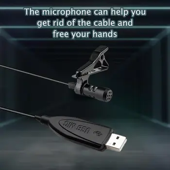 

New Mini Lapel Clip-on Condenser Microphone Mic USB Lavalier Microphone For Skype Video Game Live Computer Recording
