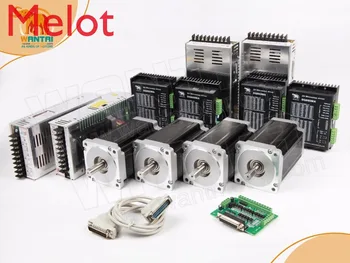 

CNC 4Axis Nema 34 Wantai Stepper Motor 1232oz-in,5.6A & Driver DQ860MA & Power Supply CNC Mill Cut
