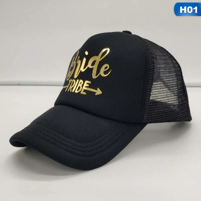 HT2704H01 Модные племени девичник Snapback Кепка Дальнобойщика невесты золотыми буквами стрелка невеста будет племени бейсбольные шапки - Цвет: HT2704H01
