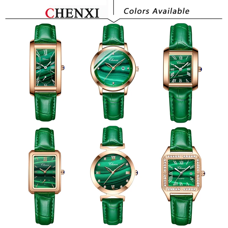 CHENXI Fashion Malachite Green Women Bracelet Watch Top Luxury Brand Quartz Ladies Dress Watches Waterproof relogio feminino