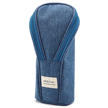 

ANGOO Pencil Case Standing Pencil Holder Large Capacity Pencil Pouch Pencil Bag with Zipper Stationery Organizer (Blue)